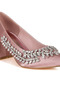 Women Satin Diamante Embellished Pumps in Blush - 4