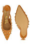 Women Stud Embellished Kitten Heels in Tan - 6