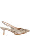 Women Pointed Toe Rhinestone Slingbacks in Beige - 2