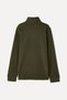 Men's Khaki Zippered Stand Collar Sweatshirt - 2