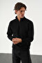 Men's Regular Fit Half Zipper Three Thread Sh Fleece-Lined Basic Sweatshirt - 2