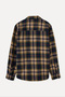 Men's Navy Blue Plaid Regular Fit Long Sleeve Shirt with Pockets - 4