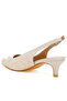 Women Stud Embellished Kitten Heels in Beige - 3