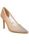 Women Mesh Rhinestone Stiletto Pumps in Beige