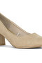 Women Block Heel Pumps in Beige - 6