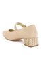Women Studded Mary Jane Pumps in Beige - 3
