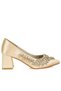Women Satin Diamante Embellished Pumps in Beige - 2