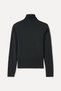 Women's Black High-Neck Fitted Long Sleeve T-Shirt - 6