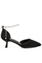 Women Lace Kitten Heel Sandals in Black - 2