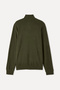 Men's Khaki Stand Collar Zippered Sweatshirt - 2