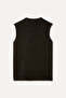 Women's Brown Loose Fit Textured V-Neck Sweater - 5