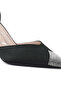 Women Black Toe Cap Embellished Sandals - 5