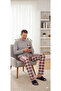Eid Men's Pajama Set, Plaid Printed, Long Sleeved, with Pockets, Seasonal 100% Cotton, Dowry Set - 2