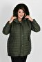 Women's Khaki Wool Inside Curly Puffer Coat - 4
