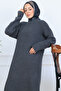 Braided Knitwear Dress N7074 Anthracite - 2