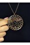 Natural Stone Onyx Natural Stone Round Model Ancient Women's Necklace Euk47O