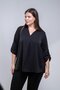 1212094 Women's Plus Size V Shirt Collar Blouse Black - 6