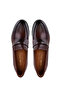 Men's Genuine Leather Tan Loafer Shoes - 5