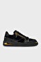 Velvet Detailed Zippered Leather Sneaker Shoes Men's Shoes Ru50026