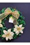 Golden Floral Christmas Door Ornament – Decorative Pine Ring |   Eng-G | - 5