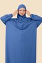 One Piece Hijab Dress with Detachable Headscarf Organic Cotton Elastic Handle Non-Slip Combed Cotton Fabric - 5