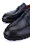 Men's Genuine Leather Navy Blue Loafers - 4