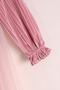Pink Velvet Children's Dress with Bow Pleated and Tulle Model - 3