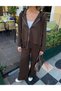 Women's Premium Knitwear Detailed Tracksuit Set Brown - 2