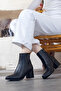 Women's Side Zipper Heeled Boots - 4
