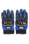 Summer Motorcycle Cycling Gloves Blue 3 Seasons Protected Anti-Slip Elastic Fabric Bicycle Gloves - 2