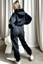 Ellore Australia Tracksuit Set Sweatshirt Jogger Black Printed Oversized Fleece-Lined Hooded - 2