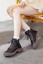 Women's Side Zipper Lace-Up Casual Boots - 2