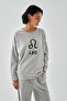 Women's Gray Leo Oversized 2 Thread Tracksuit Home Wear Set - 5