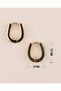 Auryn Minimal Oval Hoop Steel Earrings with Inlaid Zircon Stone - 5