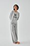 Women's Gray Pisces Oversized 2 Thread Tracksuit Home Wear Set - 3
