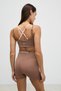 Blazix Women's Flexible and Soft Textured Brown Sports Bra with White Contrast and Adjustable Ring Straps - 5