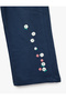 Raised Floral Printed Cotton Wide Leg Sweatpants - 4