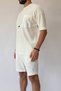 Ecru Bottom Top Shorts T-Shirt Set - 3