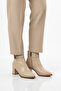 Cream Fur Inside Zippered Women's Heeled Boots Pc-54975 Z