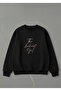 Oversized Crew Neck Sweatshirt the Luckiest Girl Print - 2