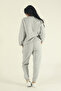 Women's Winter Fleece-Lined Tracksuit Set Crew Neck Sweatshirt Jogger - Gray Regular Elasticated Legs - 6