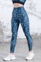 Slim Fit Patterned High Waist Diving Fabric Sports Leggings