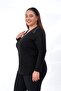 333628 Women's Plus Size Lace Zipper Blouse Black - 6