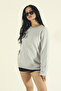 Women's Gray Winter Relaxed Fleece-Lined Cotton Crew Neck Sweatshirt - 7