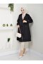 Women's Black Rubber Sleeve Trench Coat - 4