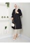 Women's Black Rubber Sleeve Trench Coat - 2