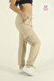 Women's Beige Baggy Cut Parachute Fabric Leg Clip Oversized Pants - 4