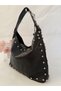 Women's Shoulder Bag with Metal Detail – Stylish Design Suitable for Leather-Look Day and Night Combinations - 5