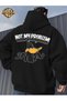 Double-Sided Printed Casual Loose Adjustable Hooded Sweatshirt for Men - 2