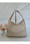 Women's Shoulder Bag with Metal Detail – Stylish Design Suitable for Leather-Look Day and Night Combinations